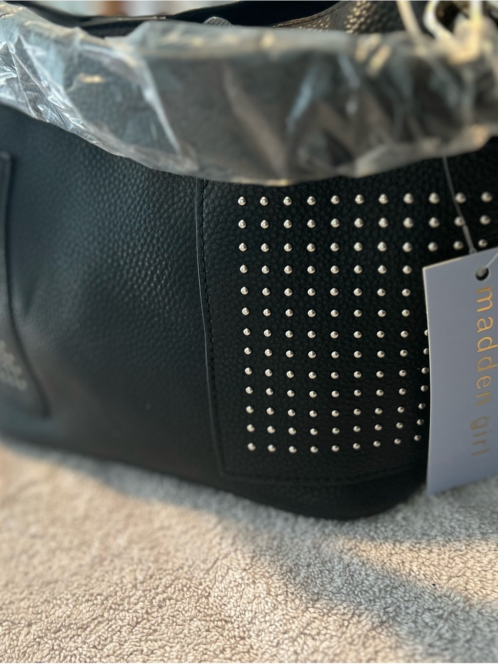 Madden Girl Black Studded Shoulder Bag